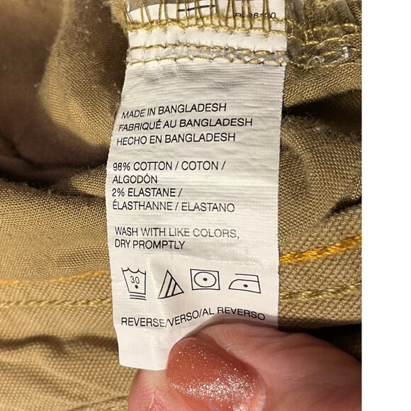 G.H. Bass Denim Straight Leg Cotton Pants, Men 38x32 Brown/Khaki Utility Jeans - Picture 5 of 10